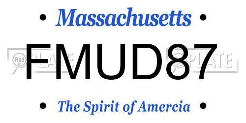 FMUD87 Massachusetts License Plate