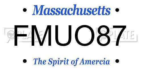 FMUO87 Massachusetts License Plate