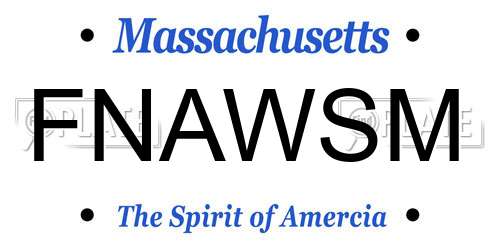 FNAWSM Massachusetts License Plate