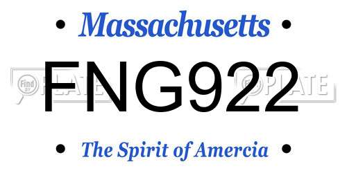 FNG922 Massachusetts License Plate