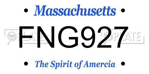 FNG927 Massachusetts License Plate