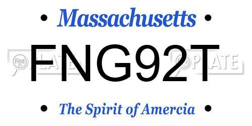 FNG92T Massachusetts License Plate