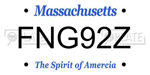 FNG92Z Massachusetts License Plate