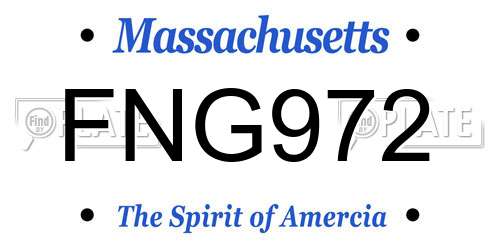 FNG972 Massachusetts License Plate