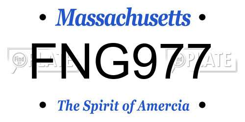 FNG977 Massachusetts License Plate