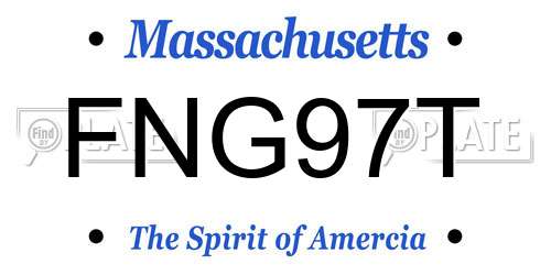 FNG97T Massachusetts License Plate