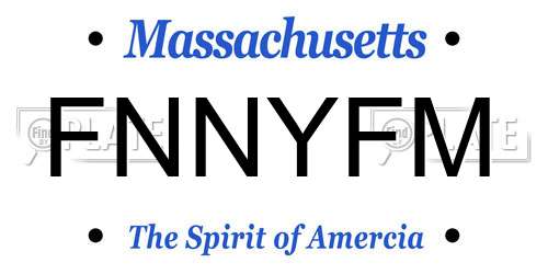 FNNYFM Massachusetts License Plate