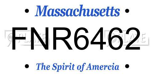 FNR6462 Massachusetts License Plate
