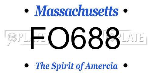 FO688 Massachusetts License Plate