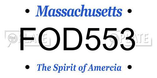 FOD553 Massachusetts License Plate