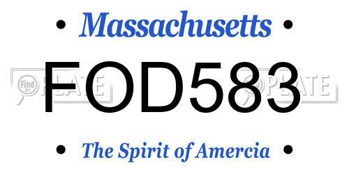 FOD583 Massachusetts License Plate