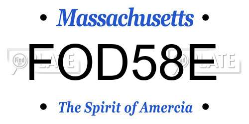 FOD58E Massachusetts License Plate