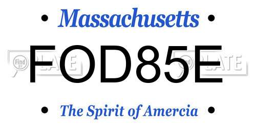 FOD85E Massachusetts License Plate