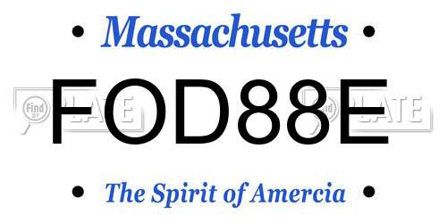 FOD88E Massachusetts License Plate