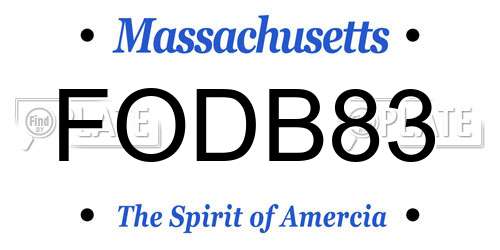 FODB83 Massachusetts License Plate