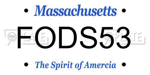 FODS53 Massachusetts License Plate