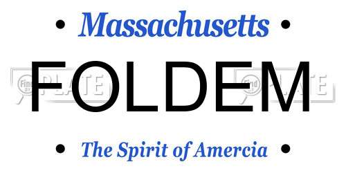 FOLDEM Massachusetts License Plate