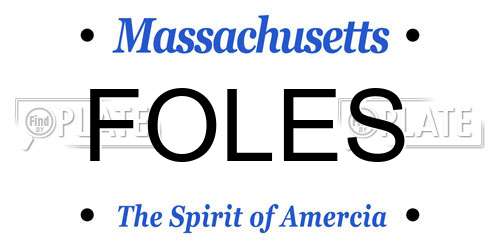 FOLES Massachusetts License Plate