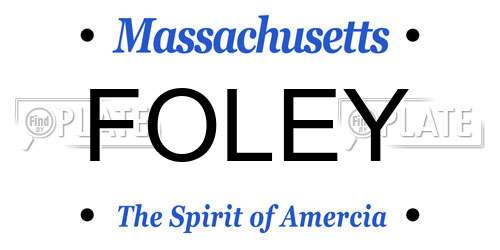 FOLEY Massachusetts License Plate