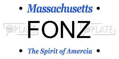 FONZ Massachusetts License Plate