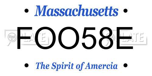 FOO58E Massachusetts License Plate