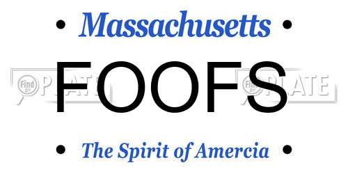 FOOFS Massachusetts License Plate