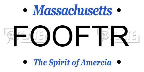 FOOFTR Massachusetts License Plate