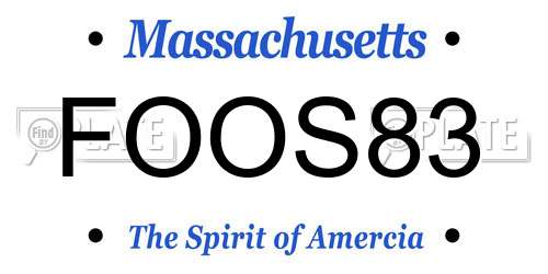 FOOS83 Massachusetts License Plate