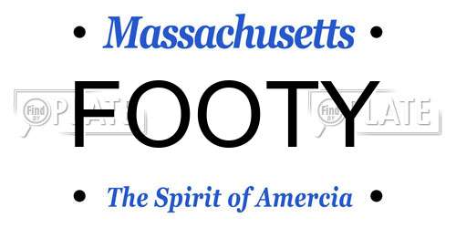 FOOTY Massachusetts License Plate