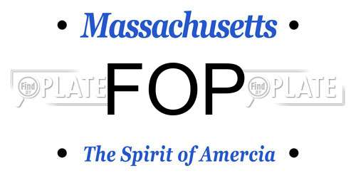 FOP Massachusetts License Plate