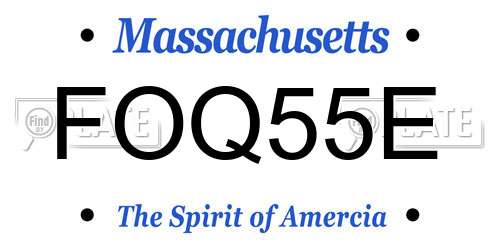 FOQ55E Massachusetts License Plate