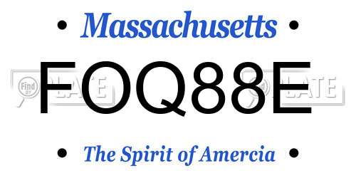 FOQ88E Massachusetts License Plate