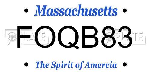 FOQB83 Massachusetts License Plate
