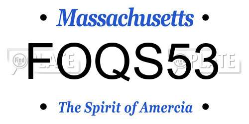 FOQS53 Massachusetts License Plate