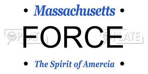 FORCE Massachusetts License Plate