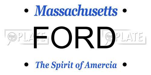 FORD Massachusetts License Plate