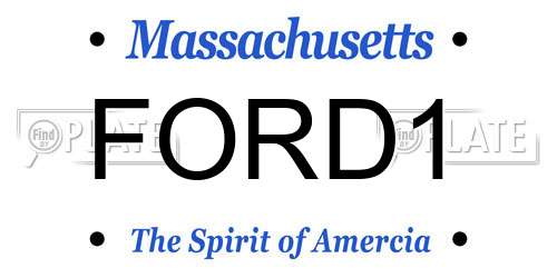 FORD1 Massachusetts License Plate