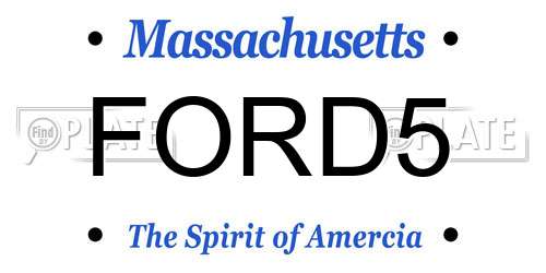 FORD5 Massachusetts License Plate