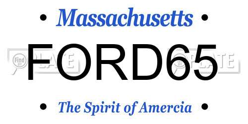 FORD65 Massachusetts License Plate