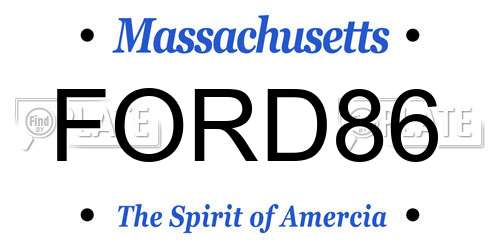 FORD86 Massachusetts License Plate