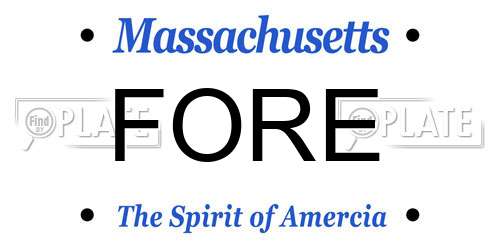 FORE Massachusetts License Plate