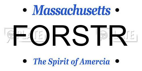 FORSTR Massachusetts License Plate