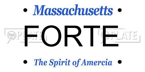 FORTE Massachusetts License Plate