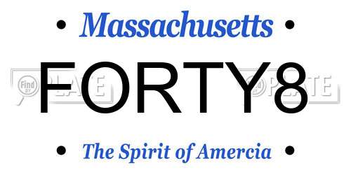 FORTY8 Massachusetts License Plate