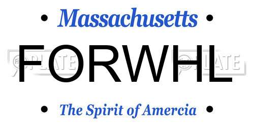 FORWHL Massachusetts License Plate