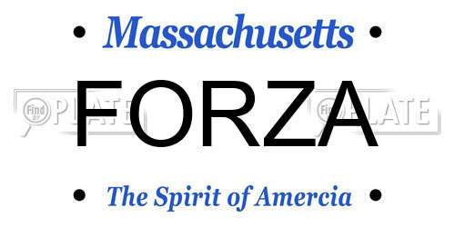 FORZA Massachusetts License Plate