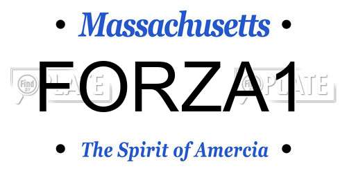 FORZA1 Massachusetts License Plate