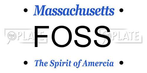 FOSS Massachusetts License Plate