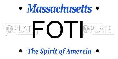 FOTI Massachusetts License Plate
