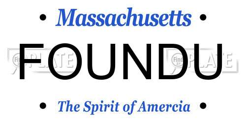 FOUNDU Massachusetts License Plate